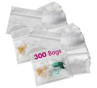 Pill Pouch Bags - (Pack of 300) 3" x 2.75" - BPA Free, Poly Bag Disposable Zipper Pills Baggies, Daily AM PM Travel Medicine Organizer Storage Pouches, Best Clear Reusable with Write-on Labels