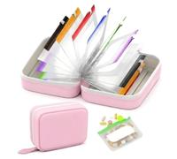 Pill Pouch for Travel, Waterproof Pillbox Organizer Binder Style with 14 Removable A8 Medicine Pouches, AM PM Weekly Medication Planner for Vitamins Tablets, Prescriptions 2 Pack (Pink, One Size)