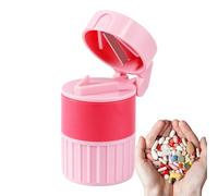 Pill Splitter - Versatile 4-in-1 Travel Pill Organizer, Portable Tablet Grinder Crusher Pulverizer, Built-in Drinking Cup | Compact Medicine Storage Solution for Elderly Pet Daily Care Business Trips