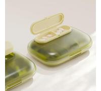 Pill Storage Box Practical Mini Pill Box Proof Travel Outdoor Organizer Case Tablet Dispenser Container Drugs Organizer Holder(Null-6 Grids-Green)