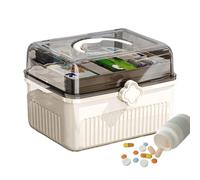 Pill Storage Box, Transparent Pill Holder Case, Large Capacity Bin, Storage Organizer Multipurpose for Supplements, Cosmetics, Sewing Supplies