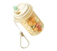 Pill Storage Containers | Anti-Moisture Airtight Chews Box,Moisture Protection Lidwith Lanyard 4 Compartments Compact Bottles | for Kids Men Women Purse Pocket Home Car Work Morning Afternoon Night