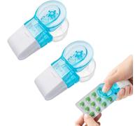 Pill Taker Remover, 2PCS Tablets Pills Blister Pack Opener Assistance Tool, Portable Pill Dispenser No Contact Easy to Take Out Pills Tool, Medication Dispenser for The Elderly, Disabled, Individuals