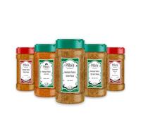 Pillai's Homemade Madurai Mixed Variety Combo Pack of 5 - Garam, Channa, Chicken Curry, Mutton, and Veg Curry Masalas - 100g Each
