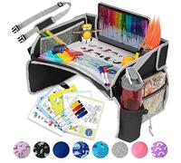 PILLANI Kids Travel Tray for Car - Car Seat Tray & Lap Desk Organizer for Kids Travel, Road Trip Activities & Airplane Essentials - Portable & Easy to Store