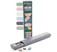 Pillar - 7 Day Pill Box Organiser | BPA-Free Wheat Straw Pill Organiser | Beautiful Tablet Organiser for Travel and Home (Cool Grey)
