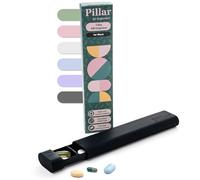 Pillar - 7 Day Pill Box Organiser | BPA-Free Wheat Straw Pill Organiser | Beautiful Tablet Organiser for Travel and Home (Jet Black, Original Pillar)
