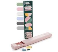 Pillar 7 Day Pill Organiser | BPA-Free Wheat Straw Medicine Organiser | Weekly Tablet Container | Aesthetic Medication Organizer Pill Box | Cute Travel Vitamin Case (Soft Pink)