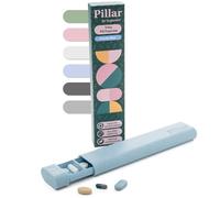Pillar 7 Day Pill Organiser | Weekly Travel Pill Box | Easy Slide to Open Tablet Organiser - 7 Compartments | Premium Pill Box for Daily Medicine, Supplements, Vitamins | BPA Free | Powder Blue