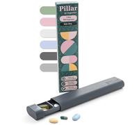 Pillar 7 Day Pill Organiser | Weekly Travel Pill Box | Easy Slide to Open Tablet Organiser - 7 Compartments | Premium Pill Box for Daily Medicine, Supplements, Vitamins | BPA Free | Slate Grey