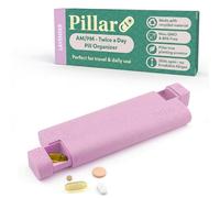 Pillar AM/PM Pill Box Organiser Two Times a Day | Aesthetic 7 Day Tablet Organiser 2 Times A Day | Beautiful Weekly Pill Box for Day and Night Medication (Lavender)