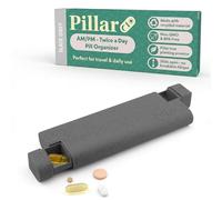 Pillar AM/PM Pill Box Organiser Two Times a Day | Aesthetic 7 Day Tablet Organiser 2 Times A Day | Beautiful Weekly Pill Box for Day and Night Medication (Slate Grey)