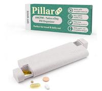 Pillar AM/PM Pill Box Organiser Two Times a Day | Aesthetic 7 Day Tablet Organiser 2 Times A Day | Beautiful Weekly Pill Box for Day and Night Medication (Off White)