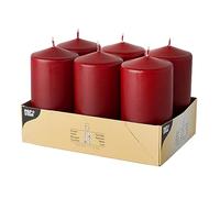 Pillar Candle Diameter 60 mm 115 mm Bordeaux Red Pack of 6 DW17993