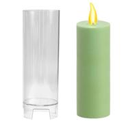 Pillar Candle - High Cylinder Acrylic Candle | Cylinder Sconce Mold - DIY Cylindrical Candles PC Mold, Flat-Topped Cylindrical Acrylic, One-piece, Non-Separable. White, Rubber Puree, Fusion, Furnace