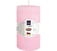 Pillar Candle Rustic Rose Diameter 6 cm Height 10 cm Pink