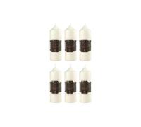 Pillar Candles Pack of 6 Long Burning Large Candle 5cm x 15cm with 50 Hours Burn Time - Dripless, Smokeless, Unscented Church Candles - Ideal for Weddings, Spa and Parties