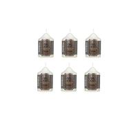 Pillar Candles Pack of 6 Long Burning Large Candle 5cm x 8cm with 25 Hours Burn Time - Dripless, Smokeless, Unscented Church Candles - Ideal for Weddings, Spa and Parties