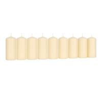 Pillar Candles Pack of 8 Unscented Ivory Matt - 10 x 5 cm / 4 x 2 in - Long Burning Up to 20 Hours - Elegant Dripless Wax Candles for Weddings, Christmas, Parties, Events, Home, Table Decoration