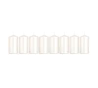 Pillar Candles Pack of 8 Unscented Pearl Metallic - 10 x 5 cm / 4 x 2 in - Long Burning Up to 20 Hours - Elegant Dripless Wax Candles for Weddings, Christmas, Parties, Events, Home, Table Decoration