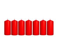 Pillar Candles Pack of 8 Unscented Red Matt - 10 x 5 cm / 4 x 2 in - Long Burning Up to 20 Hours - Elegant Dripless Wax Candles for Weddings, Christmas, Parties, Events, Home, Table Decoration
