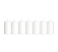 Pillar Candles Pack of 8 Unscented White Matt - 10 x 5 cm / 4 x 2 in - Long Burning Up to 20 Hours - Elegant Dripless Wax Candles for Weddings, Christmas, Parties, Events, Home, Table Decoration