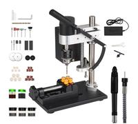 Pillar Drill Press with Flexible Shaft, Portable Mini Bench Driller with 775 Motor, 195PCS Accessories, Electric Table Drill for Metal, Wood, Jewelry, DIY Projects
