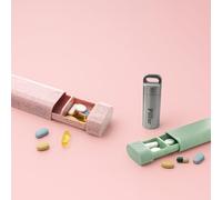 Pillar - Everyday Essentials Bundle - Pill Organiser Bundle | Eco-Friendly 7-Day Pill Organisers | Biodegradable Wheat Straw Weekly Pill Box and Stainless Steel Keyring
