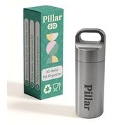 Pillar Go - Stainless Steel Keyring Pill Holder | Recycled Metal Pill Box Keyring | Waterproof Portable Pill Keyring for Travel