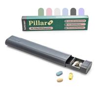 Pillar Plus 7 Day XL Pill Organiser | Weekly Travel Pill Box | Easy Slide to Open Tablet Organiser - 7 XL Compartments | Premium Pill Box for Large Tablets, Supplements, Vitamins | Slate Grey