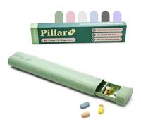 Pillar Plus - Large 7 Day Pill Organiser | BPA-Free Weekly Pill Box | Large Medication & Vitamin Organiser for Travel | Portable Medicine Case | Aesthetic Medication Organizer (Sage Green)