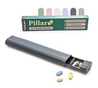 Pillar Plus - XL 7 Day Pill Box Organiser | BPA-Free Wheat Straw Pill Organiser | Beautiful Tablet Organiser for Travel and Home (Slate Grey)