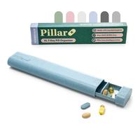 Pillar Plus - XL 7 Day Pill Box Organiser | BPA-Free Wheat Straw Pill Organiser | Beautiful Tablet Organiser for Travel and Home (Powder Blue)