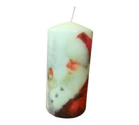 Pillar unscented Wax Christmas Candle Elegant Holiday Cheer Candle with Santa Claus and Robin Bird Design