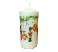 Pillar unscented Wax Christmas Candle Elegant Holiday Festive Candle Nutcracker