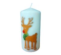 Pillar unscented Wax Christmas Candle Elegant Holiday Festive The Gingerbread Reindeer Winter Design