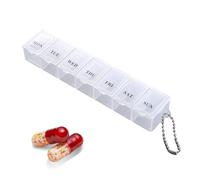 pillBox 7 Day - 15x3x2cm Compact Organizer, PP Medicine Case, Transparent Mini pillOrganizer with Labeled Compartments | Portable Medication Storage for Travel, Purse, Pocket, Daily Pills