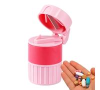Pillenschneider - Crusher and Stairs of Pill Tablets | Pilenetui Portable | 4 in 1 Mill Pill Crusher for Powder Tablets | Integrated Drinking Cup for Travel of to Make