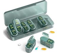 Pillex 7-Day Portable Pill Organizer, Am & Pm Pill Box, 2 Times a Day, Daily Pill Case for Vitamins, Medication, Fish Oils, Supplements