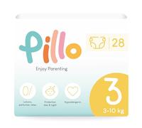 Pillo Baby Nappy Size 3 - Single Pack of 28 Nappies - Midi (6-10 kg / 13-22 lbs) - Leak Protection for Sensitive Skin