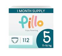 Pillo Nappy Pants Size 5 - Pack of 112 Pants, 4 Packs of 28 Nappies - Junior (11-16 kg / 24-35 lbs) - Pillo Baby Pull Ups Training Nappies
