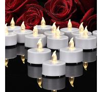 PILLOBOX 24Pack Tea Lights Battery Operated, LED Realistic and Bright Flameless Candles Flickering Long Lasting 200Hours Electric Candles for Seasonal & Festival Party Home Decoration(Warm White)