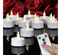 PILLOBOX LED Tea Lights with Timer, Pack of 5 Flameless Candles with Remote Control, Sustainable 400+ Hours Battery Operated Tea Lights for Home Decoration, Weddings, Parties (Warm White)
