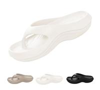 Pillow Arch Support Flip Flops,Plantar Fasciitis Orthopedic Sandals,Platform Recovery Flipflops Summer Non-slip Slippers Comfort Lightweight (White,6.5)