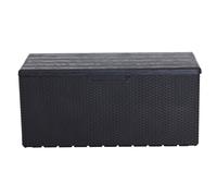 Pillow Box Garden Trunk Storage Bench Fino 340 Litre Rattan/Wood Look Plastic