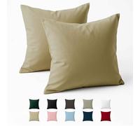 Pillow Case 60 x 60 Reinforced Cotton (Pack of 2) - Beige - Tight Fabric 57 Threads/cm² - Pillowcase 60 x 60 - Oeko Tex Certification - Dreamzie