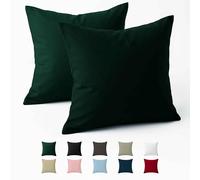 Pillow Case 60 x 60 Reinforced Cotton (Pack of 2) - Green - Tight Fabric 57 Threads/cm² - Pillowcase 60 x 60 - Oeko Tex Certification - Dreamzie