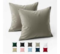 Pillow Case 60 x 60 Reinforced Cotton (Pack of 2) - Light Grey - Tight Fabric 57 Threads/cm² - Pillowcase 60 x 60 - Oeko Tex Certification - Dreamzie