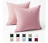 Pillow Case 60 x 60 Reinforced Cotton (Pack of 2) - Pink - Tight Fabric 57 Threads/cm² - Pillowcase 60 x 60 - Oeko Tex Certification - Dreamzie