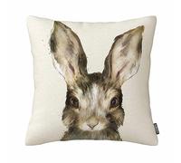 Pillow Case Cute Art Rabit Watercolor Bunny Throw Pillow Cover Home Decor Sofa Cotton Linen(18X18 Inch)